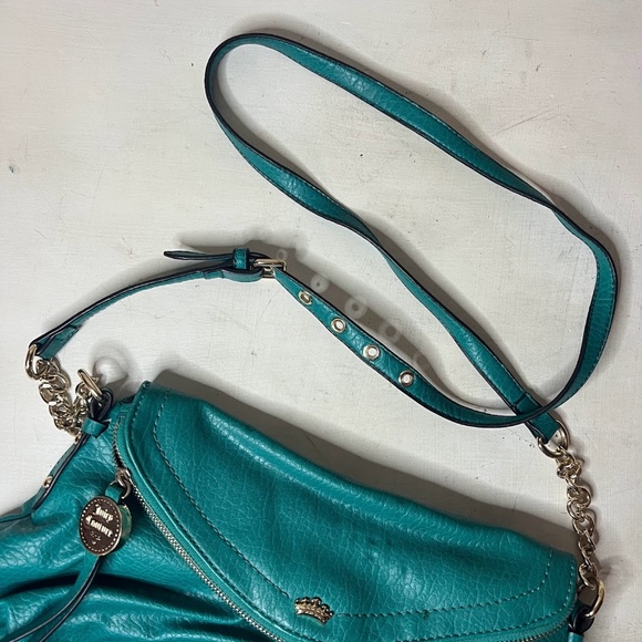 Juicy Couture Teal Turquoise Hobo Crossbody Purse Bag - Picture 2 of 9